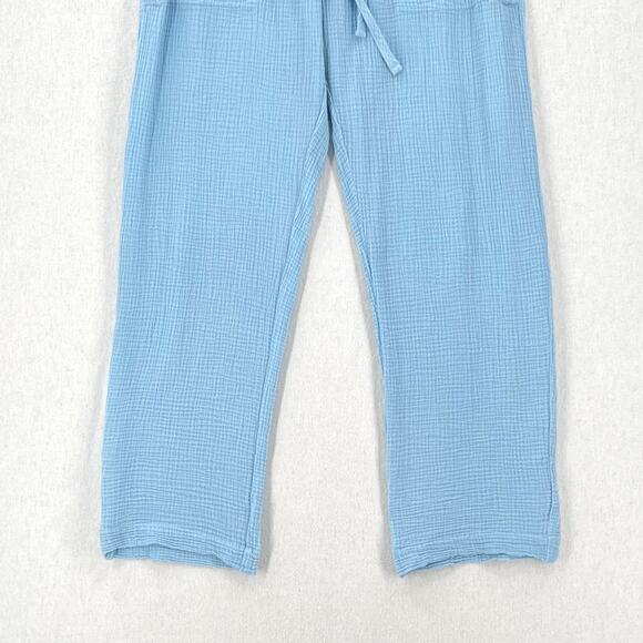 ENZA COSTA Cotton Gauze Straight Leg Jogger Pants Womens Medium Light Blue NEW - Picture 5 of 12